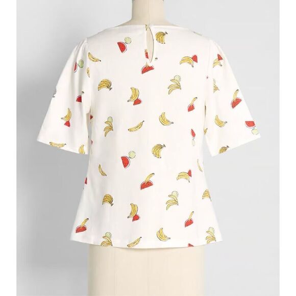 ModCloth Pack a Picnic tie front linen shirt NWT - Picture 2 of 10